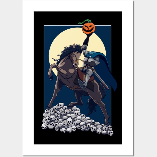 Sleepy Hollow Headless Horseman Graphic Design Wall Art by TMBTM